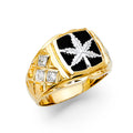 14K Yellow Gold Onyx Mens Ring