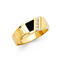 14K Yellow Gold Onyx Mens Ring