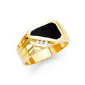 14K Yellow Gold Onyx Mens Ring