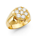 14K Yellow Gold CZ Mens Ring