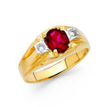 14K Yellow Gold CZ Mens Ring