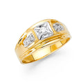 14K Yellow Gold CZ Mens Ring