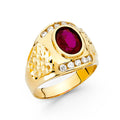 14K Yellow Gold CZ Mens Ring