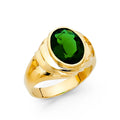 14K Yellow Gold CZ Mens Ring
