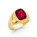 14K Yellow Gold CZ Mens Ring