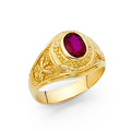 14K Yellow Gold CZ Mens Ring