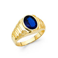 14K Yellow Gold CZ Mens Ring