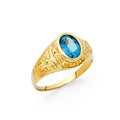 14K Yellow Gold CZ Mens Ring