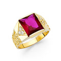 14K Yellow Gold CZ Mens Ring