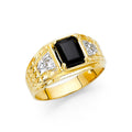 14K Yellow Gold CZ Mens Ring