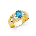 14K Yellow Gold CZ Mens Ring