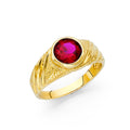 14K Yellow Gold CZ Mens Ring