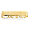 14K Yellow Gold 3 Finger Mens Ring