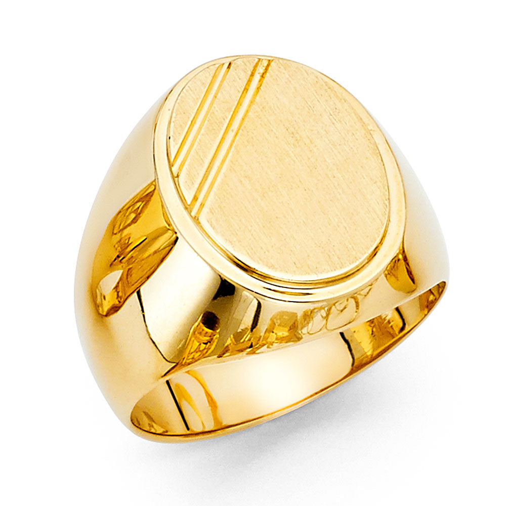 14K Yellow Gold Mens Signet Ring