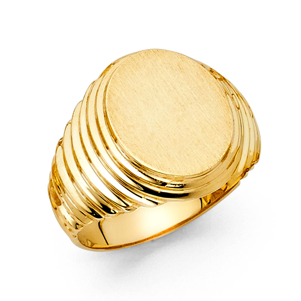 14K Yellow Gold Mens Signet Ring