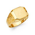 14K Yellow Gold Mens Signet Ring