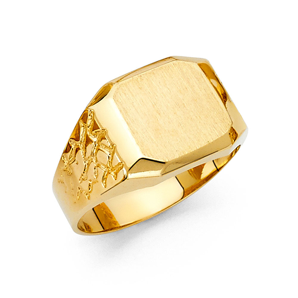 14K Yellow Gold Mens Signet Ring