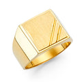 14K Yellow Gold Mens Signet Ring