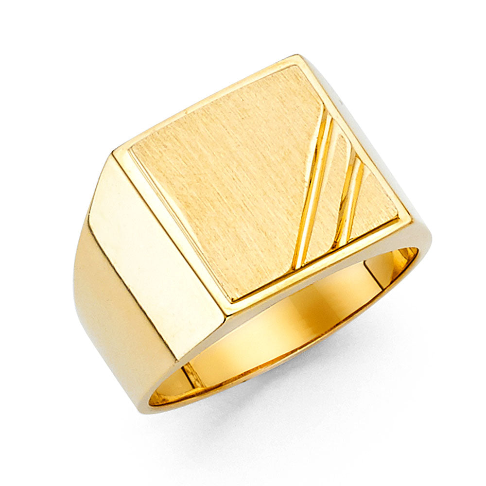 14K Yellow Gold Mens Signet Ring