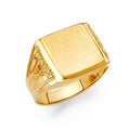 14K Yellow Gold Mens Signet Ring