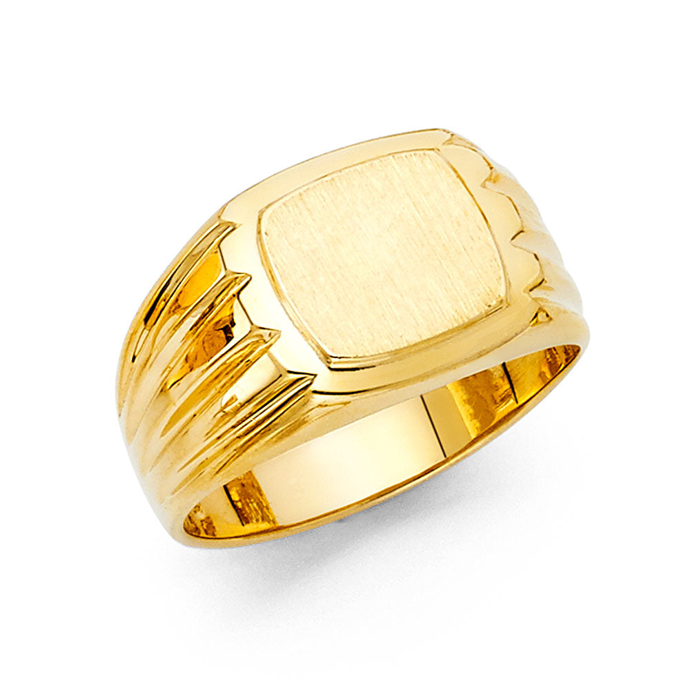 14K Yellow Gold Mens Signet Ring