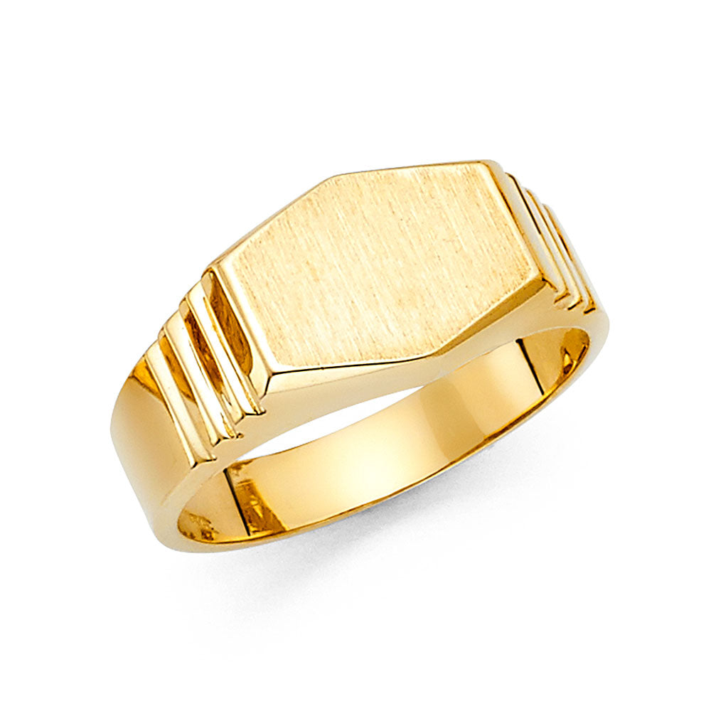 14K Yellow Gold Mens Signet Ring
