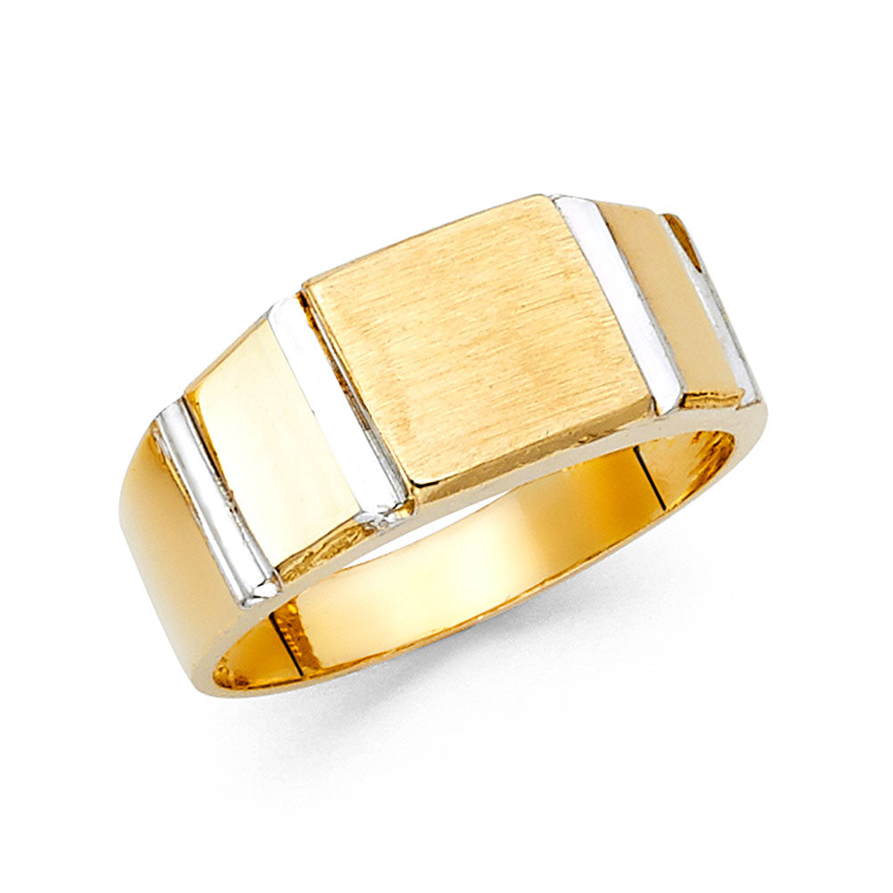 14K Two Tone Gold Mens Ring