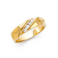 14K Yellow Gold CZ Mens Ring