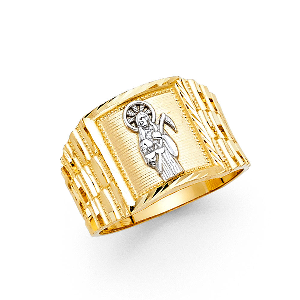 14K Two Tone Gold Mens Ring