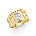 14K Two Tone Gold Mens Ring
