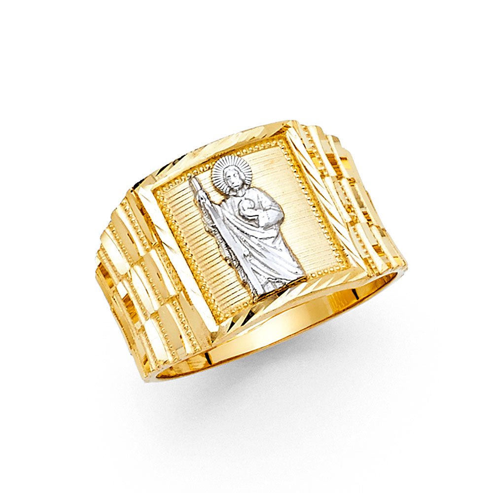 14K Two Tone Gold Mens Ring