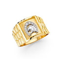 14K Two Tone Gold Mens Ring