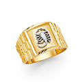 14K Two Tone Gold Mens Ring