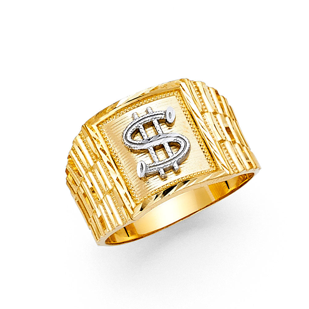 14K Two Tone Gold Mens Ring