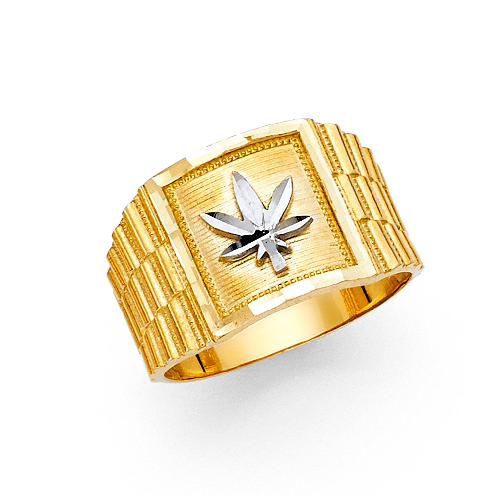 14K Two Tone Gold Mens Ring
