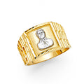 14K Two Tone Gold Mens Ring