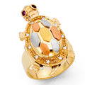 14K Yellow White Rose Gold Fancy Turtle Ring