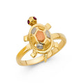 14K Yellow White Rose Gold Fancy Turtle Ring