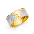 14K Two Tone Gold CZ Lords Player