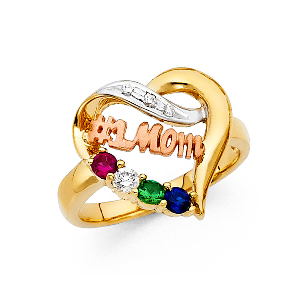 14K Yellow White Rose Gold Pray Hands Ring