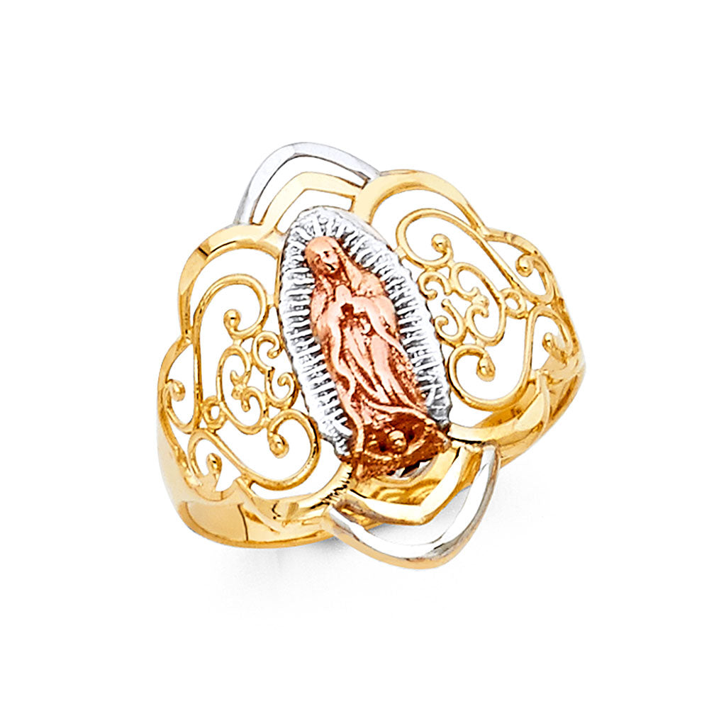 14K Yellow White Rose Gold Guadalupe Ring