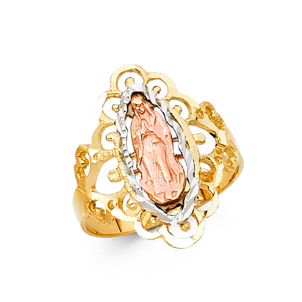 14K Yellow White Rose Gold Guadalupe Ring