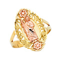 14K Yellow White Rose Gold Religious Ring