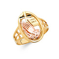 14K Two Tone Gold Religious Ring