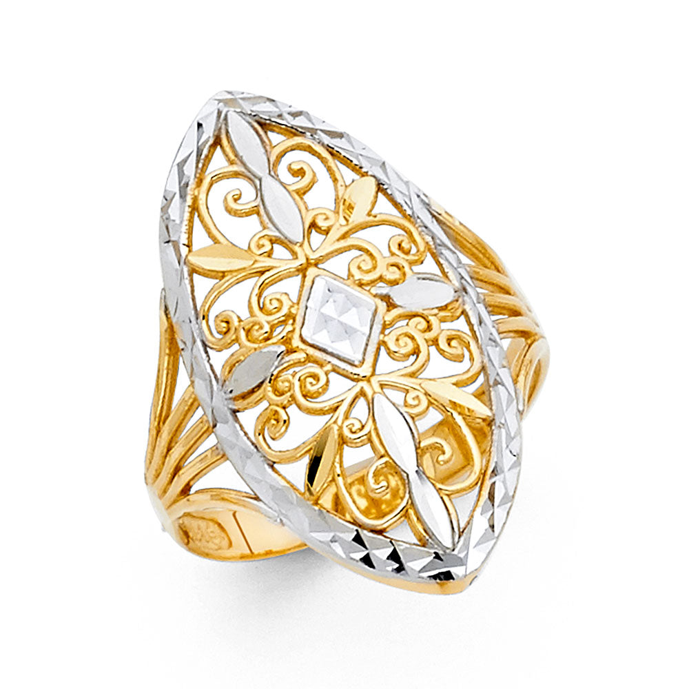 14K Two Tone Gold Fancy Ring