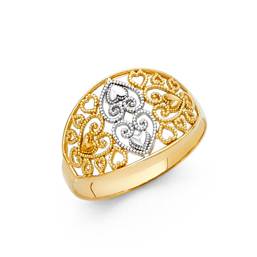 14K Two Tone Gold Fancy Ring