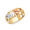 14K Yellow White Rose Gold 15 Years Ring