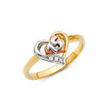 14K Yellow White Rose Gold CZ 15 Years Ring