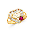 14K Yellow Gold CZ 16 Years Ring