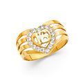 14K Yellow Gold CZ 16 Years Ring
